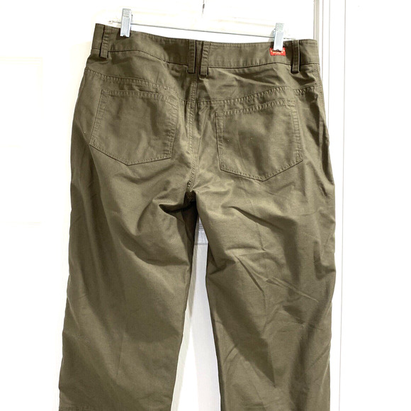 Eastern Mountain Sports Pants khaki green parachute canvas ruched tie ankles 10 - Picture 7 of 12